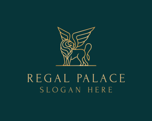 Luxury Winged Lion logo design