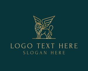 Majestic - Luxury Winged Lion logo design