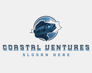 Seabass Fish Seafood logo design