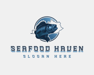 Seabass Fish Seafood logo design