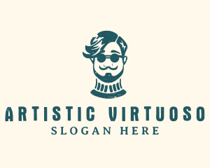 Hipster Sunglasses Man logo design