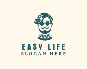 Hipster Sunglasses Man logo design