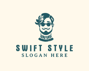 Hipster Sunglasses Man logo design