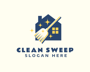 House Broomstick Cleaning logo design