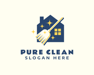 House Broomstick Cleaning logo design