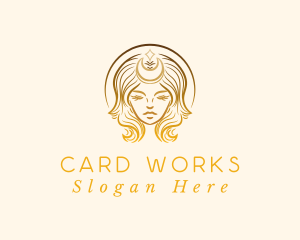 Crescent Moon Woman logo design