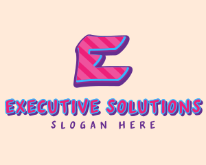 Pop Graffiti Letter E logo design