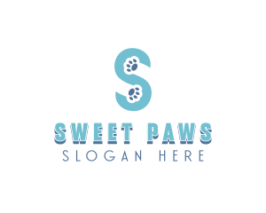 Paw Pet Letter S logo design
