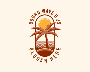 Tropical Beach Vacation logo design