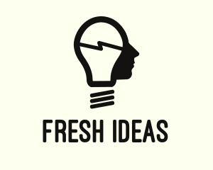 Idea Bulb Head logo design