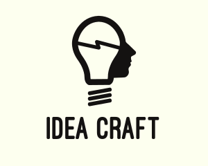 Idea Bulb Head logo design