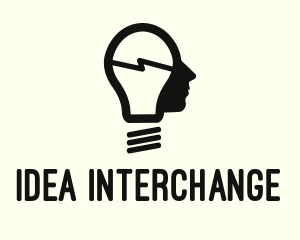 Idea Bulb Head logo design