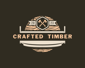 Lumber Wood Cutter Saw logo design