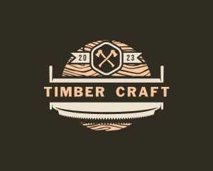 Lumber Wood Cutter Saw logo design