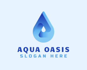 Blue Water Droplet logo design