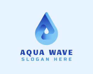 Blue Water Droplet logo design