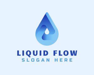 Blue Water Droplet logo design