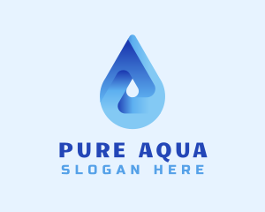 Blue Water Droplet logo design