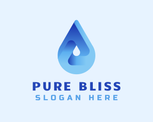 Blue Water Droplet logo design