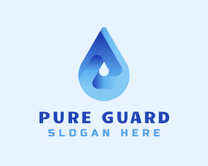 Blue Water Droplet logo design