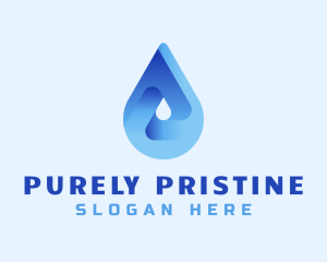 Blue Water Droplet logo design