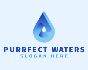 Blue Water Droplet logo design