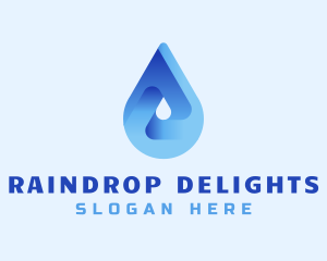 Blue Water Droplet logo design