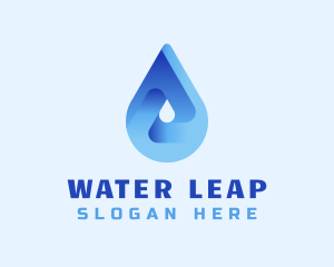 Blue Water Droplet logo design