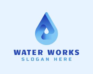 Blue Water Droplet logo design