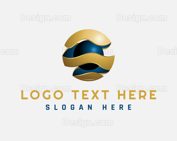 Golden Abstract Sphere Logo