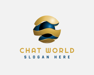 Golden Abstract Sphere logo design