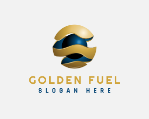 Golden Abstract Sphere logo design