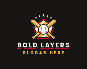 Baseball Bat League logo design