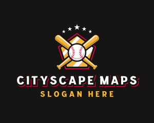 Baseball Bat League logo design