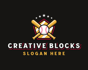 Baseball Bat League logo design