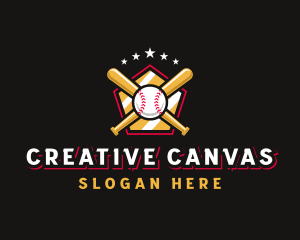 Baseball Bat League logo design