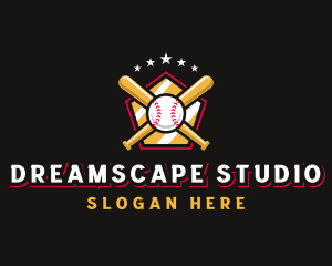 Baseball Bat League logo design