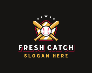 Baseball Bat League logo design