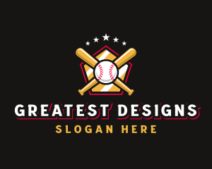 Baseball Bat League logo design