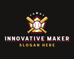 Baseball Bat League logo design