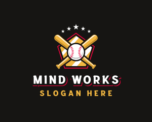 Baseball Bat League logo design