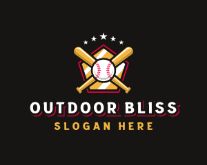 Baseball Bat League logo design