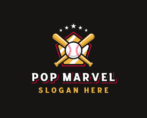 Baseball Bat League logo design