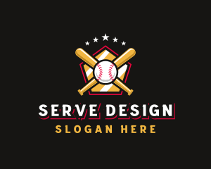 Baseball Bat League logo design