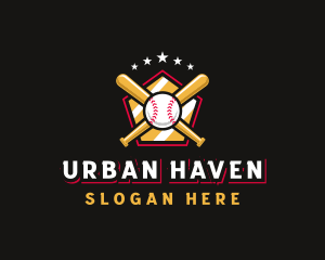 Baseball Bat League logo design