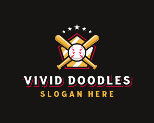 Baseball Bat League logo design