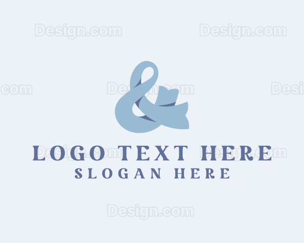 Blue Ampersand Symbol Logo