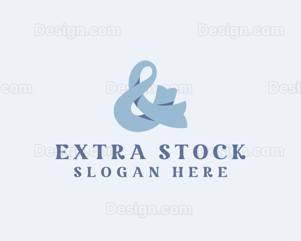 Blue Ampersand Symbol Logo