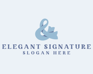 Blue Ampersand Symbol logo design