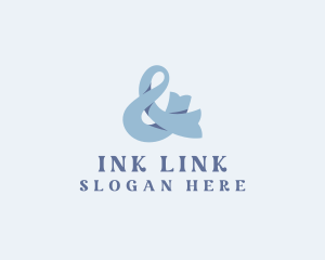 Blue Ampersand Symbol logo design